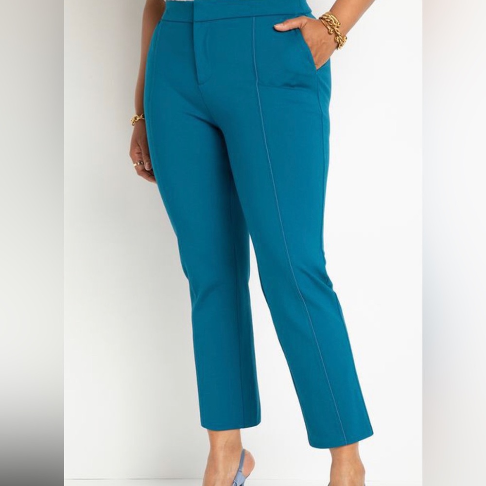 Blue/Turquoise Eloquii pintuck pant
